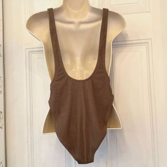 MALIBU RETRO 80s 90s Inspired Ribbed High Cut Low Back 1 Piece DIXPERFECT Medium - Picture 8 of 12